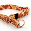 Half-Choke-Halsband Zimt-Lebkuchen, 2 cm breit, für kleine Hunde, goldene Accessoires