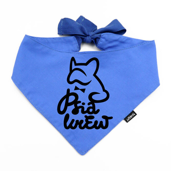 Blau personalisiertes Hundehalstuch, Ihre Logo-Grafik, gebundenes Taschentuch, Schal Psiakrew