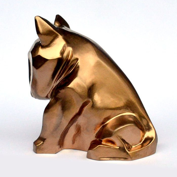 Golden Bullterrier-Hundeskulptur Bling Bling!