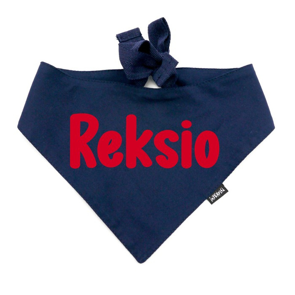 Bandana with the name of the Dog Psiakrew, personalized tied handkerchief, dark blue bandana scarf