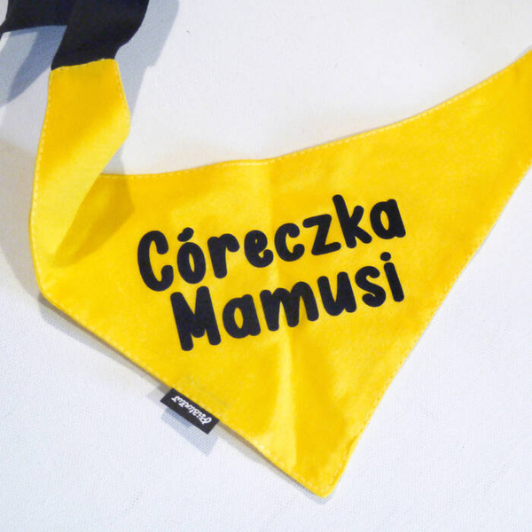 Bandana with the name of the Dog Psiakrew, personalized tied handkerchief, yellow bandana scarf