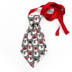 Weihnachtliche Hundekrawatte mit Schneemann-Motiv von Psiakrew