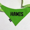 Green Personalized Dog Bandana, Your Logo Graphic, Tied Handkerchief, Scarf Psiakrew