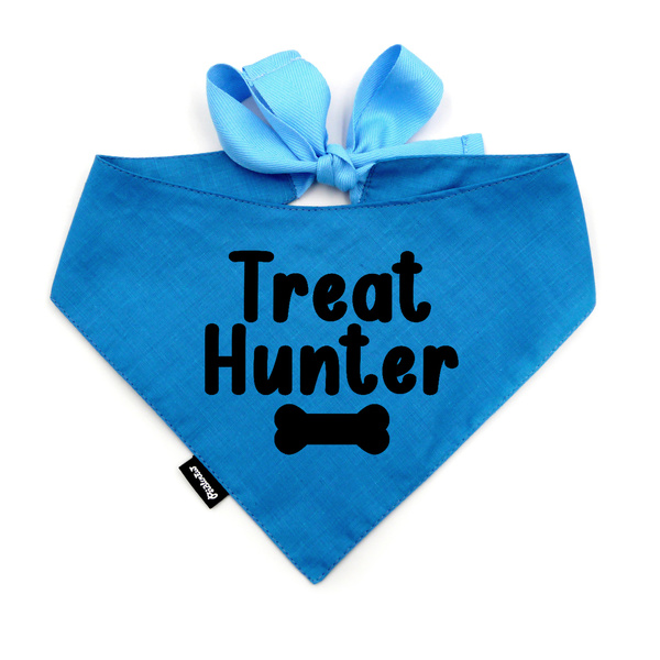 Dog Bandana - TREAT HUNTER - Psiakrew, personalized tied handkerchief, yellow bandana scarf