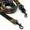 Leash for micro and small Dog; Wild Animals; adjustable; 2 cm wide, black small snap hook 4 cm