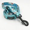 Dog Leash Shark width 2.5 cm, 1"  wide, big black snap hook 8 cm