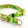 Half-Choke-Halsband Green Frogs, 2 cm breit, für kleine Hunde, goldene Accessoires
