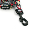Dog Leash Pirates width 2.5 cm, 1" wide, big black snap hook 8 cm