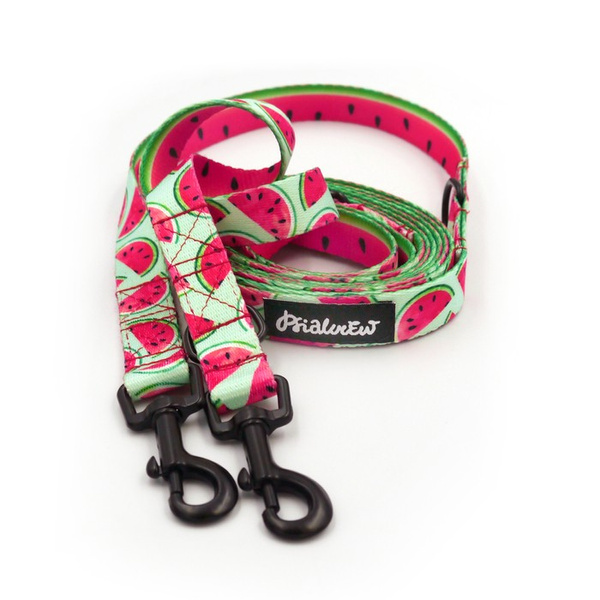 Long Dog Leash Watermelon Psiakrew width 2 cm (0.78"), black snap hook 6 cm