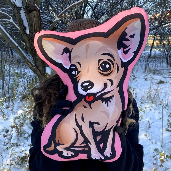 Poduszka Pies Chihuahua Psiakrew, Poduszkopies Prezent Przytulanka Maskotka Psiakrew