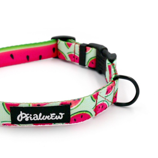 Obroża dla Psa Regulowana Watermelon Psiakrew, szer. 2 cm, mały pies, okucia czarne