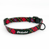 Dog Collar Psiakrew Tartan Psiakrew, 2 cm 0.78" wide, for smaller dogs black extras