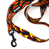 Smycz spacerowa miejska dla Psa Dog On Fire, szerokość 2,5 cm, czarny karabińczyk  6cm