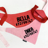 Bandana with the name of the Dog Psiakrew, personalized tied handkerchief, red bandana scarf