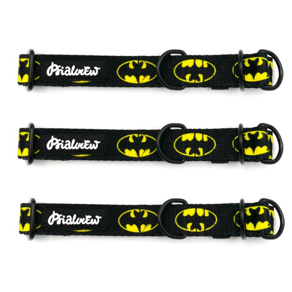 Half-choke collar Bat Dog, 2 cm wide, for small dogs, black extras