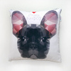 French Bulldog Pillow Decorative Cushion Geometric Frenchie Black, Psiakrew