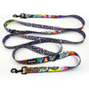 Dog Leash Crazy Leopard width 2.5 cm, 1" wide, snap hook black 6cm