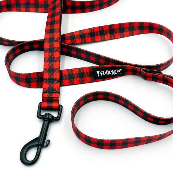 Dog Leash Lumberjack width 2 cm 0.78 ", black extras