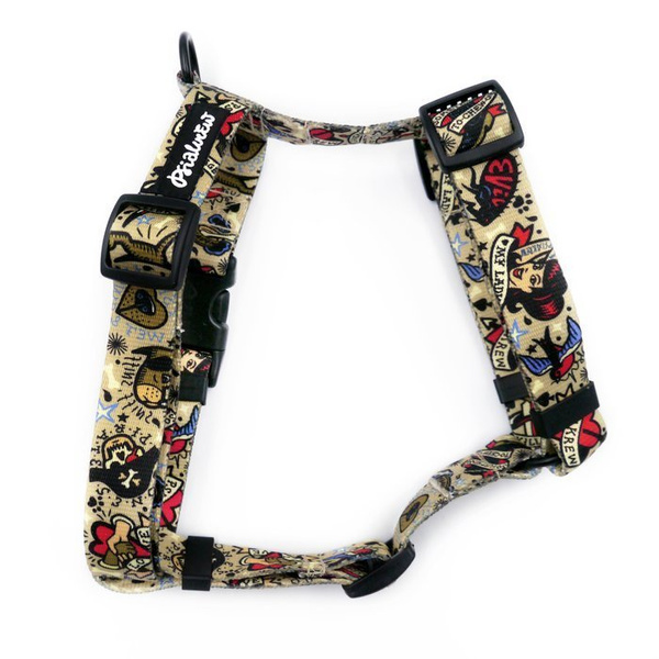 Harness for Dog, Model Dog Tattoo Flash Guard Harness, black extras