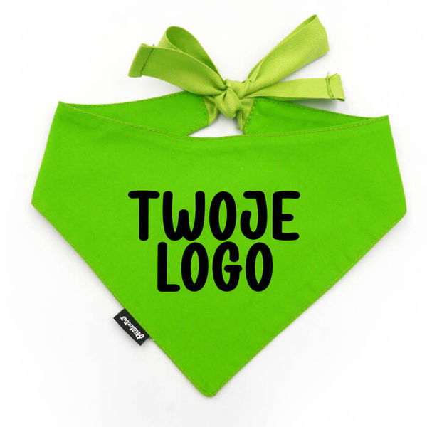 Green Personalized Dog Bandana, Your Logo Graphic, Tied Handkerchief, Scarf Psiakrew