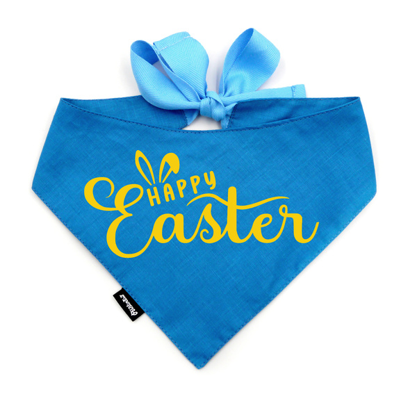 Personalized Blue Bandana for Dog Happy Easter Psiakrew