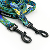 Long Dog Leash Peacock's Eye Psiakrew width 2 cm (0.78"), black snap hook 7 cm (3,15")
