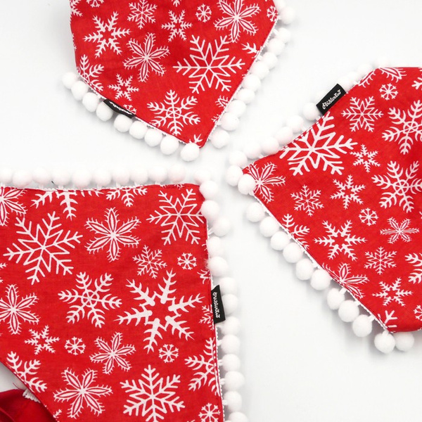 Dog Bandana Snowflakes handkerchief style to tie around your pet’s neck