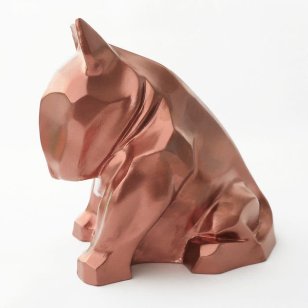 Sculpture Bull Terrier Copper Dog