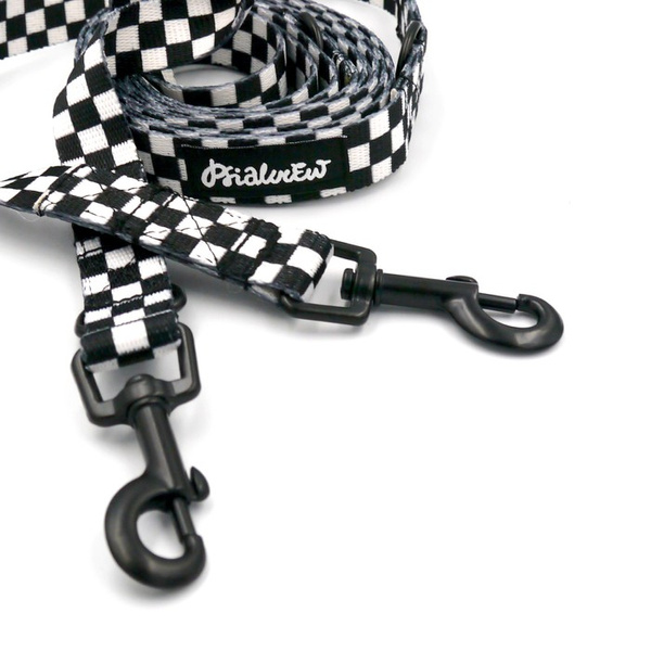 Dog Leash Checker width 2 cm wide, black snap hook 6 cm