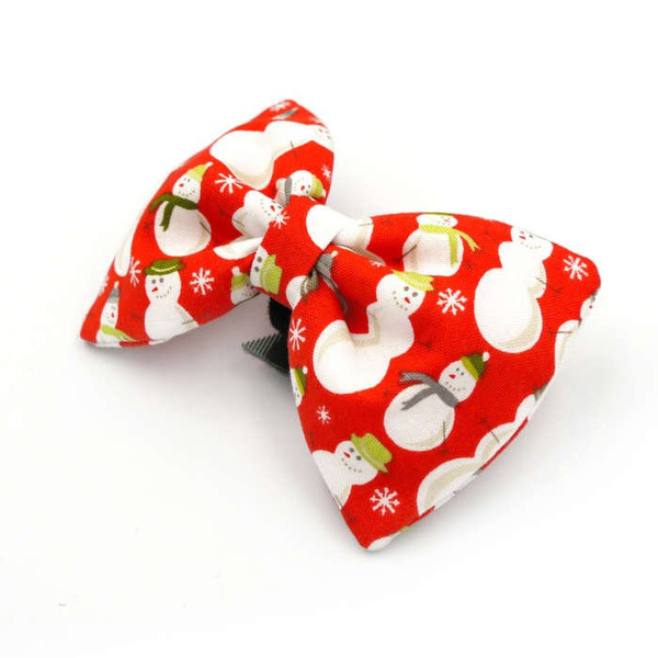 Dog Bow Tie, gift for dog, Pet Bow Tie, Bowtie, Collar Attachment, model Snowman