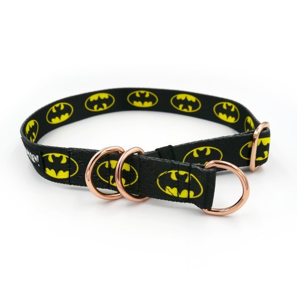 Half-choke collar Batdog, 2.5 cm wide, medium and big dogs, rose gold