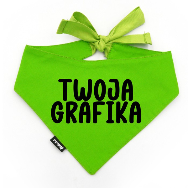 Zielona Personalizowana Bandana dla psa, Twoje Logo Grafika, wiązana chusteczka, apaszka Psiakrew