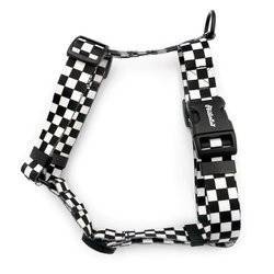 Szelki Guard Checker w szachownicę dla średnich i większych psów, taśma 2,5 cm, czarne okucia
