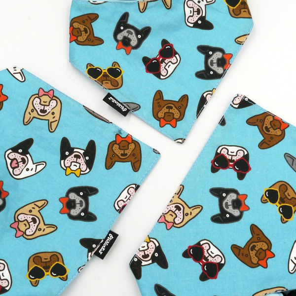 Dog Bandana French Bulldog Psiakrew handkerchief style to tie around your pet’s neck
