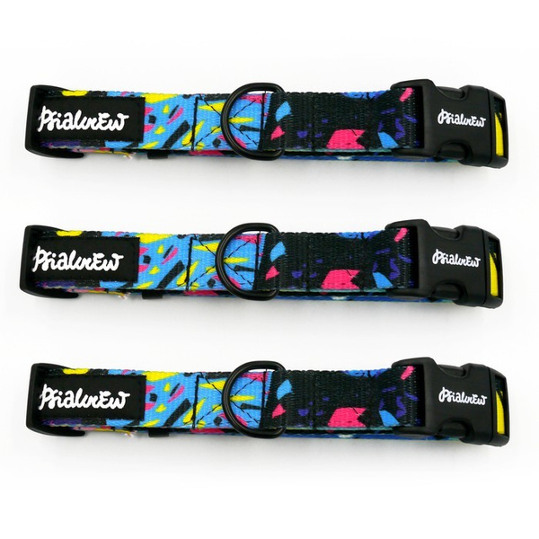 Dog Collar Psiakrew Terrazzo, 2 cm 0.78" wide, for smaller dogs black extras