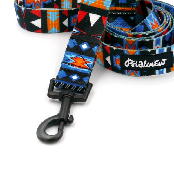 Dog Leash Sorry Winnetou Psiakrew width 2.5 cm, 1" wide, black snap hook 6 cm