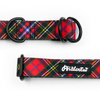 Obroża półzaciskowa w szkocką kratę Tartan Psiakrew 2,5 cm  średni i duży pies czarne okucia