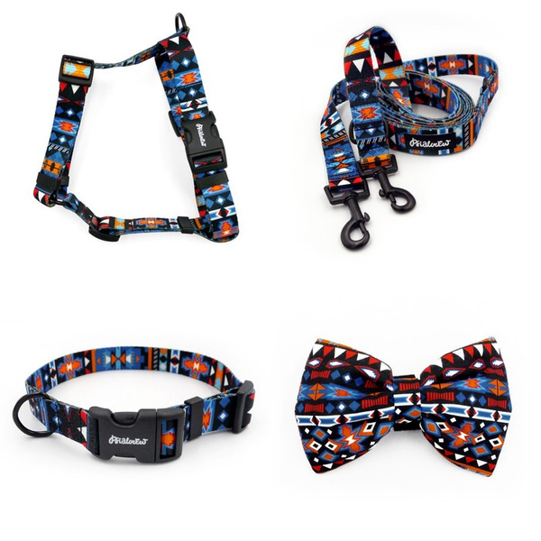 ACCESSORY KIT. Medium dog. Psiakrew Sorry Winnetou Series; Collar, Harness, Leash, Bow tie