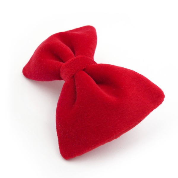 Velvet red bow tie for a dog an elegant ornament for special occasions, attached to the collar