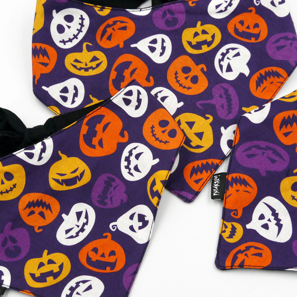 Bandanka dla psa na Halloween, Straszna Dynia wiązana chusteczka, apaszka