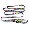 Dog Leash Crazy Leopard width 2.5 cm, 1" wide, snap hook black 8cm