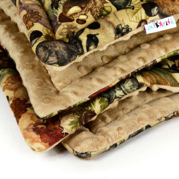 Premium Mat Plaid Blanket for the dog Forest Treasures Design