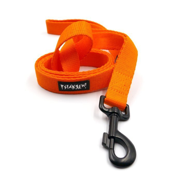 Dog Leash Orange width 2.5 cm, 1"  wide, black snap hook 8cm