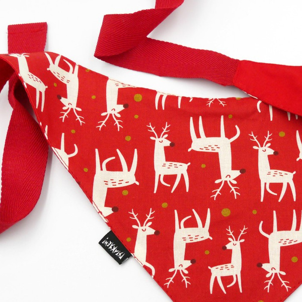 Premium Dog Bandana Rudolphs handkerchief style to tie around your pet’s neck