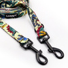 Long Dog Leash Jurassic Bark width 2 cm (0.78")  wide, black snap hook 7 cm