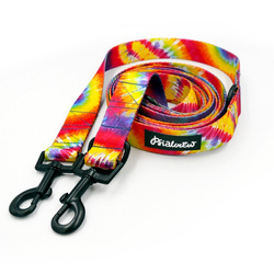 Dog Leash Tie Dye width 2.5 cm, 1"  wide, snap hook black 6cm