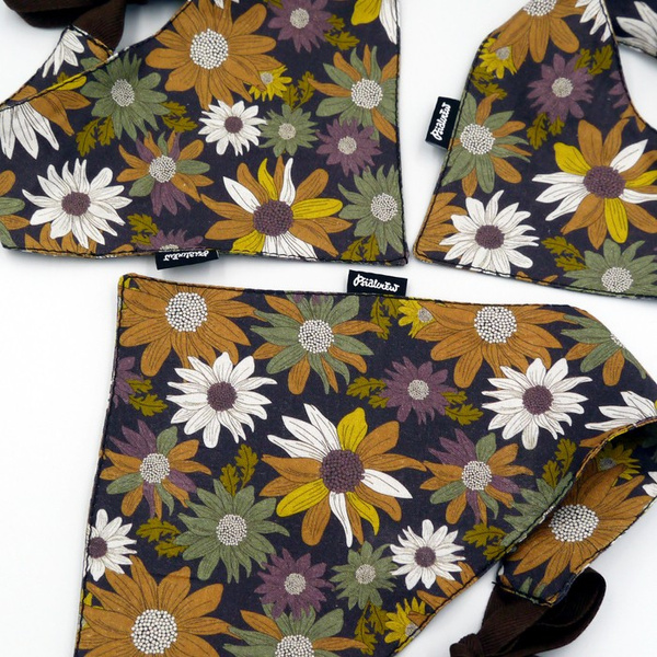 Dog Bandana Flowers handkerchief style to tie around your pet’s neck
