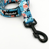 Dog Leash Spotted Cow width 2.5 cm, 1"  wide, big black snap hook 8 cm