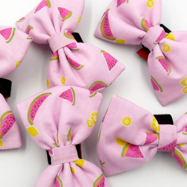 Pink Dog Bow Tie Watermelon, Pet Bow Tie, Bowtie, Collar Attachment