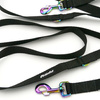 Lange Schwarze Hundeleine, wendbar, 2,5 cm, Holo-Beschläge, 8 cm, Psiakrew